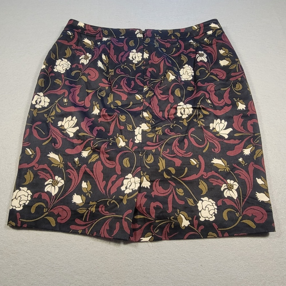 LOFT Petites Womens Floral Print Skirt Size 6P‎ Knee Length Cotton Career Fall